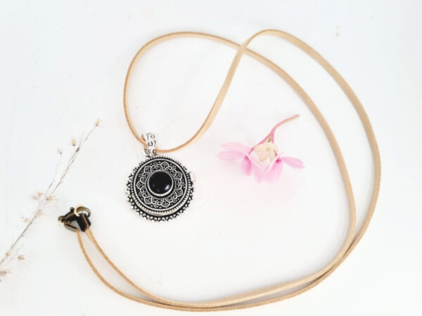 Black Onyx Locket Necklace - Image 3