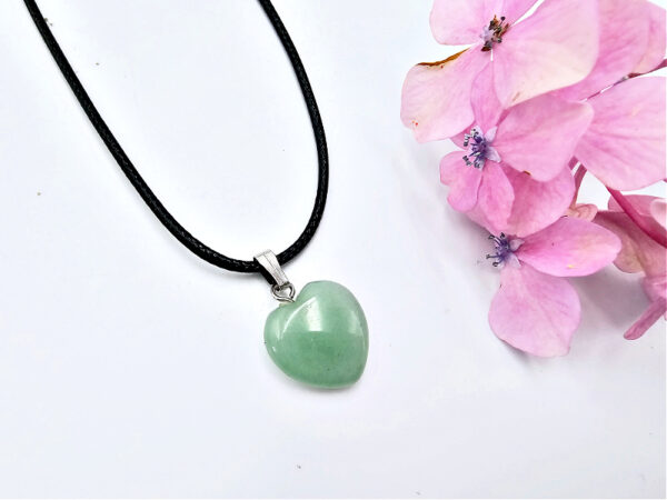 Green Aventurine Heart Necklace (1.5cm)