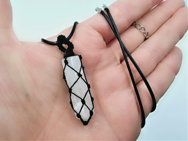 Milky Quartz Braided Point Necklace - Image 2