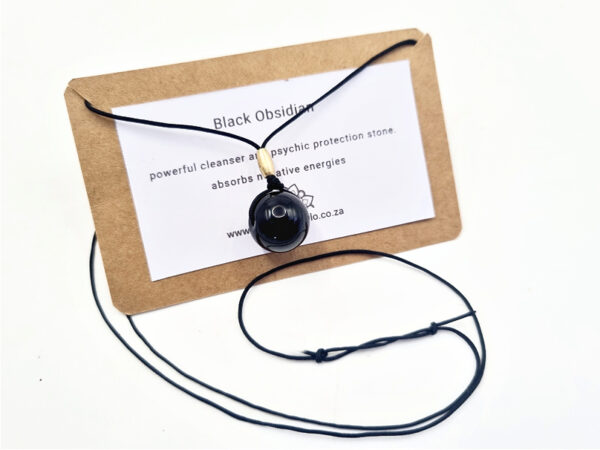 Black Obsidian Sphere Necklace (12mm) - Image 2