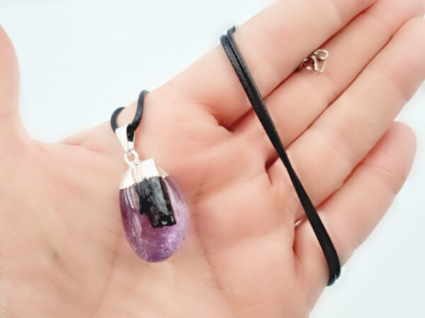 Amethyst Tumble & Black Tourmaline Necklace - Image 2