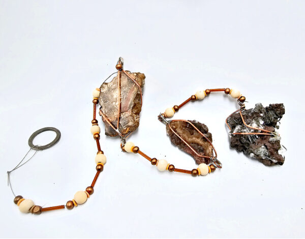 Petrified Wood, Apophylite & Geode Mobile