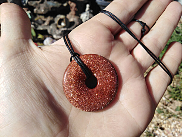 Gold Goldstone Pi Stone Necklace - Image 2