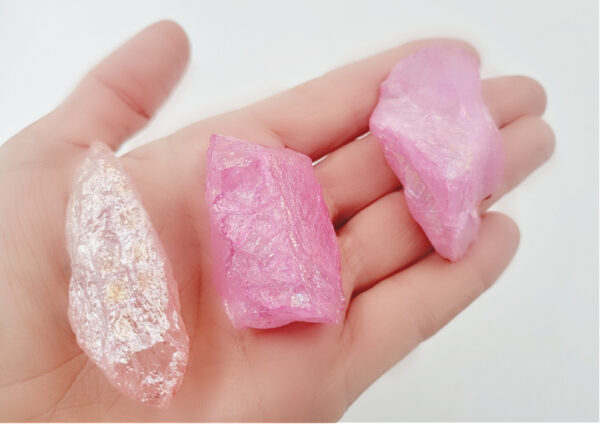 Pink Aura Quartz Crystal Rough Point