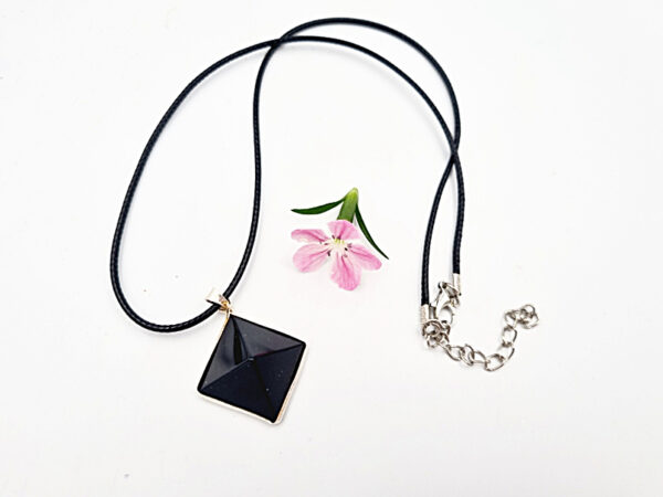 *Black Obsidian Pyramid Necklace - Image 2