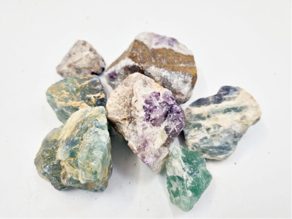 Rough Rainbow Fluorite Rough Crystal Pieces