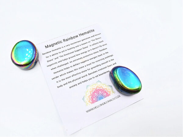 Magnetic Rainbow Hematite Tumble Stones (Set Of Two)