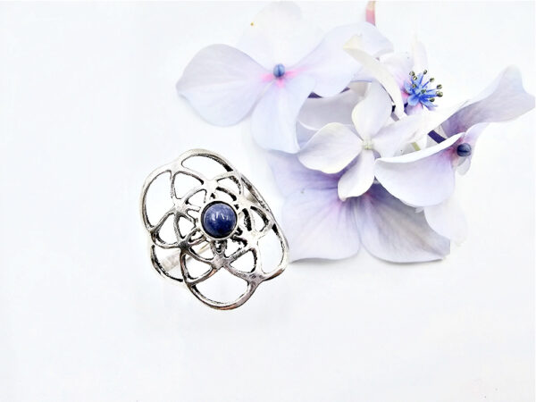 Lapis Lazuli Flower of Life Ring