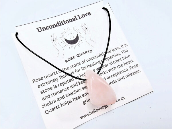 Rose Quartz Tumbled Stone Necklace (Unconditional Love)