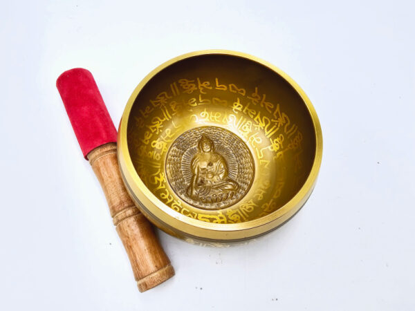 Brass Tibetan Singing Bowl Buddha (Medium) - Image 2