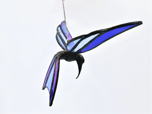 Stained Glass Blue Humming Bird (16cm) - Image 2