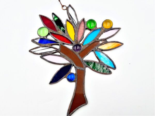 Colourful Stained Glass Tree (17cm)