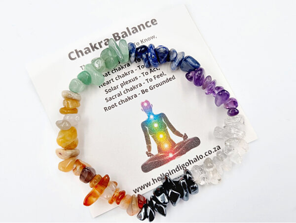 Chakra Gem Chips Bangle, chakra jewellery, crystal stone jewellery