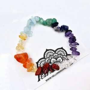 Colourful Gemstone Chips Bangle, crystal stone chip jewellery, colourful crystal bracelet