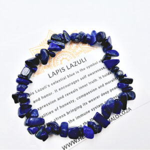 Lapis Lazuli Gem Chips Bangle, blue crystal bracelet, spiritual bracelet