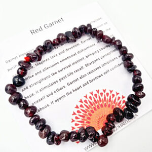 Rhodloite Garnet Gem Chips Bangle, red crystal bracelet, crystals