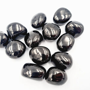 Jet tumbled stones, gemstone polished, crystal collection, Jet