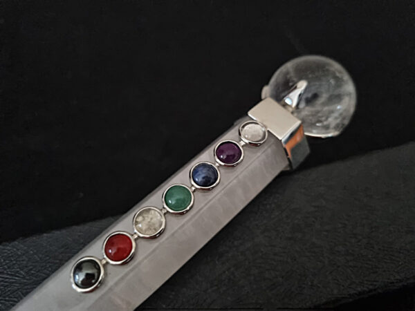 Clear Quartz Chakra Healing Wand Sphere - Image 3