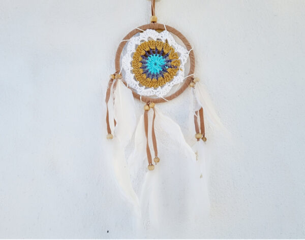 Dream Catcher BOHO Caramel & Turquoise (12cm)