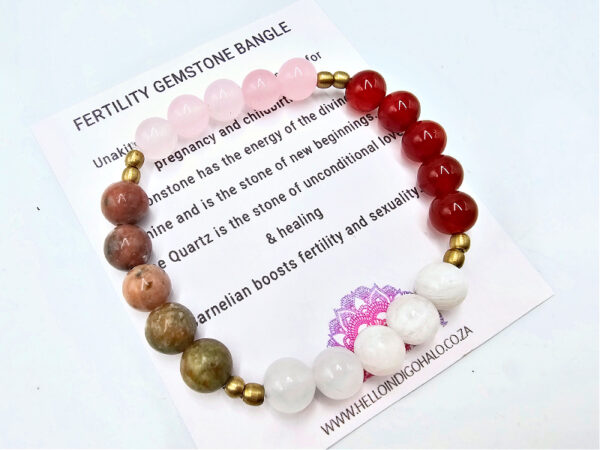 Fertility Gemstone Round Beaded Bangle, gemstone bangle, gem jewellery