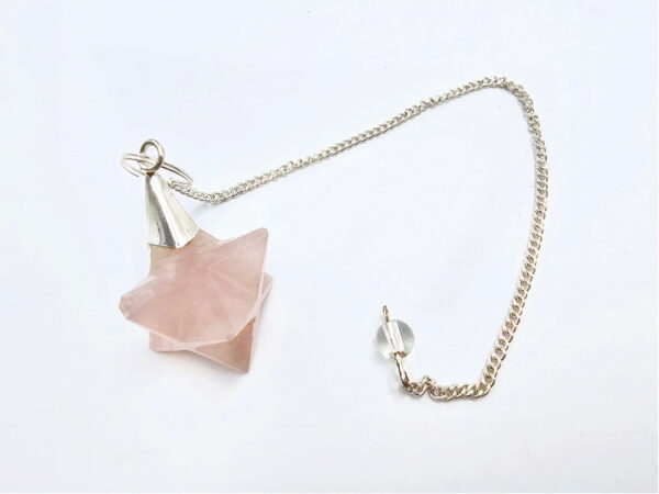 Pendulum Rose Quartz Merkaba Star