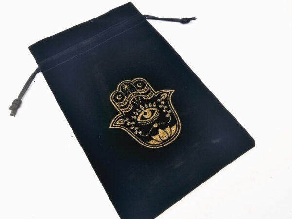 Tarot Card Velvet Bag with Hamsa Hand