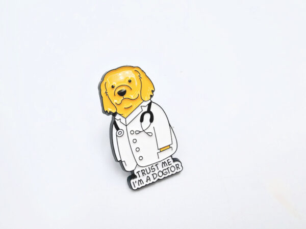 Trust Me I'm A Dogtor Pin Badge