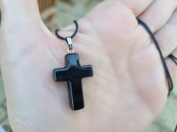 Black Onyx Cross Necklace - Image 2