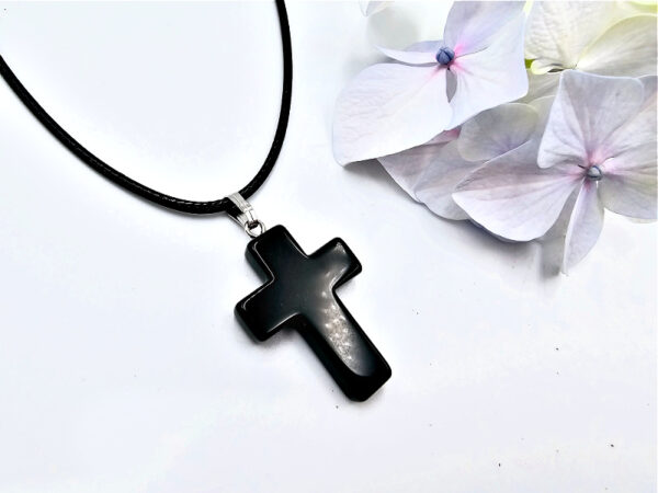 Black Onyx Cross Necklace