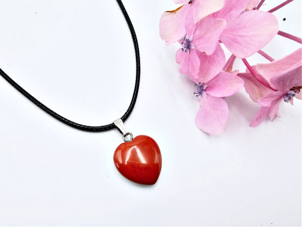 Red Jasper Heart Necklace (1.5cm)