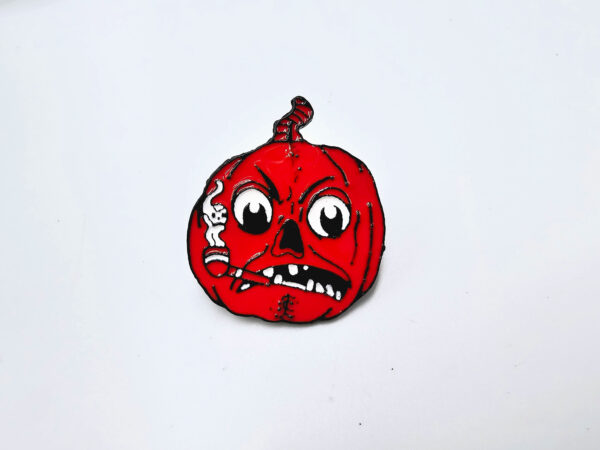 Angry Pumpkin Pin Badge