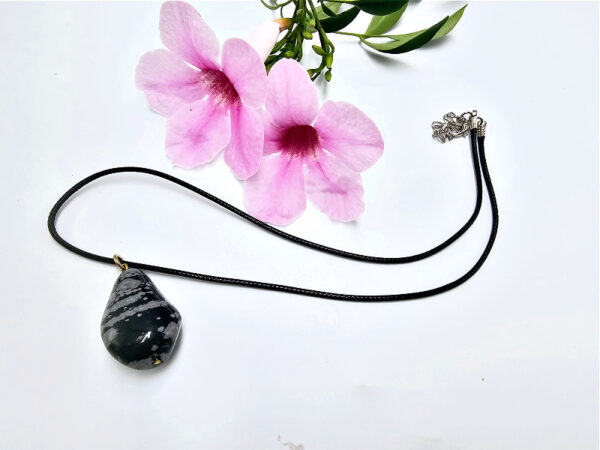 Snowflake Obsidian Tumble Necklace - Image 2