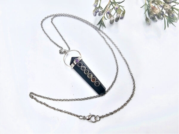 Black Obsidian Chakra Necklace - Image 2