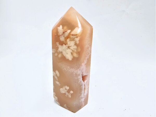 Flower Agate Polished Point B (268g) Vugs