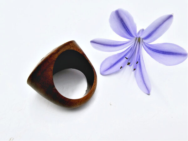 Round Spiral Wooden Ring - Image 2