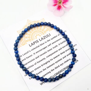 Lapis Lazuli Round Beaded Bangle, lapis lazuli, gem jewellery