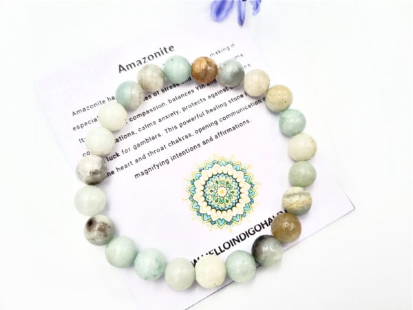 Amazonite Round Beaded Bangle gemstone bangle, amazonite jewellery