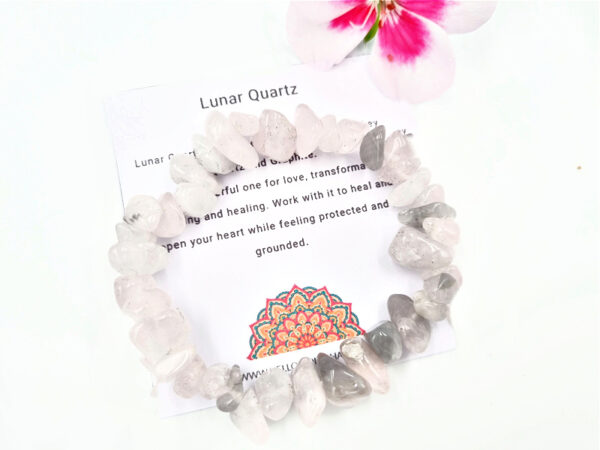 Lunar Quartz Crystal Nugget Bangle, boho bracelet, crystal fashion bracelet