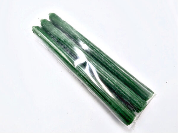 Green Candles Solid 25cm- Pack of 6 (Luck & Prosperity)