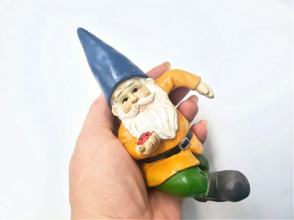 Hanging Gnome  with Lady Bug (18cm) Yellow