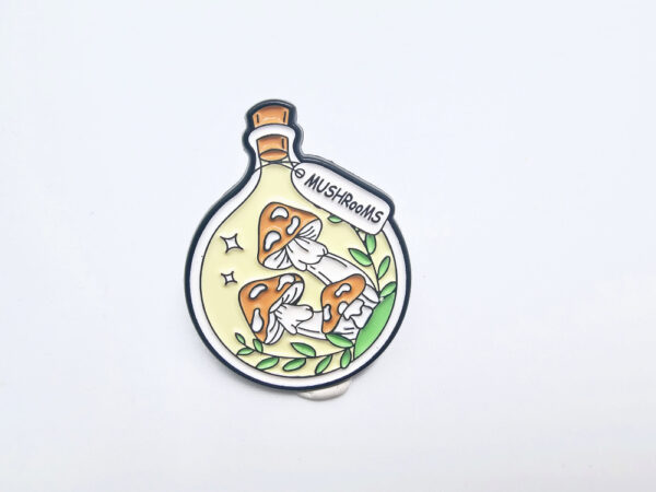 Mushrooms Round Bottle Badge