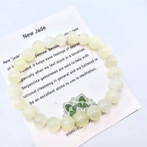 New Jade Round Beaded Bangle, polished beads crystal bracelet, bangle