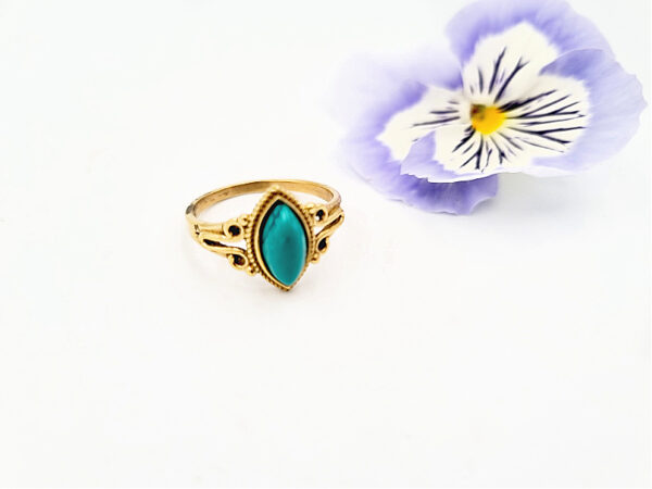 Brass Vintage BOHO Turquoise Ring