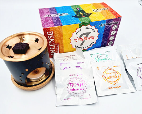 Aromafume Incense Brick Burners 7 Chakra Gift Set