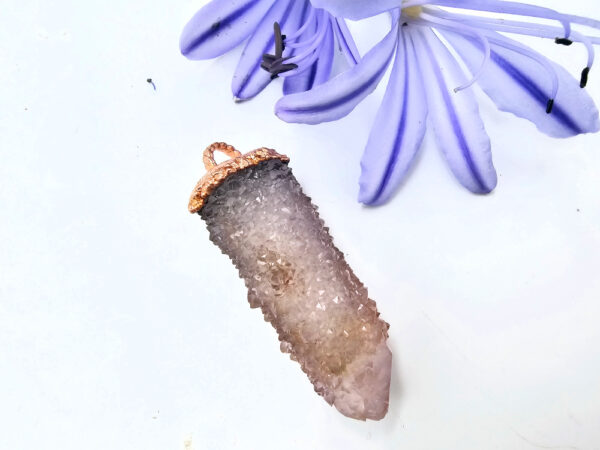 Spirit Quartz Amethyst Copper Pendant