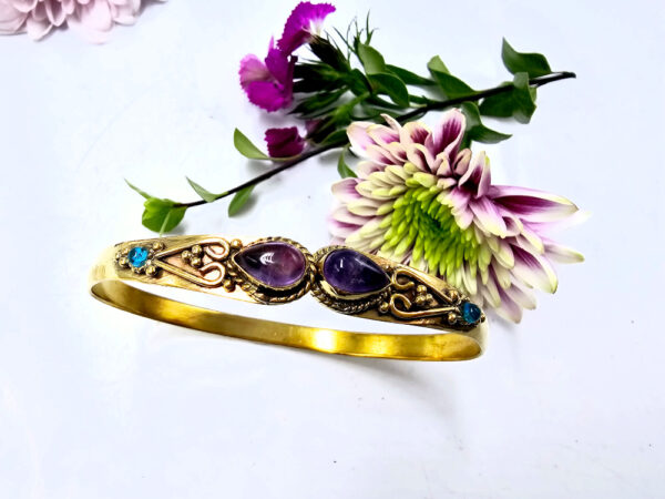 Amethyst Bangle (Brass)