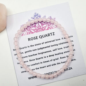 Rose Quartz Round Beaded Bangle, crystal bracelet, pink crystal bangle