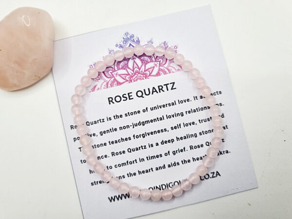 Rose Quartz Round Beaded Bangle, crystal bracelet, pink crystal bangle