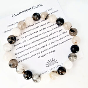 Tourmilated Quartz Round Beaded Bangle, bohemian jewellery, bangle