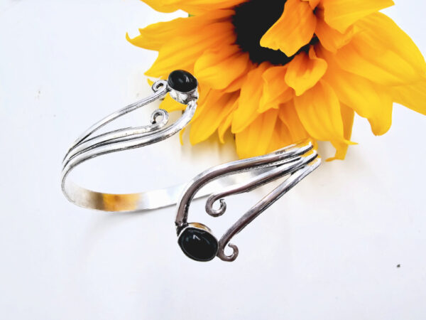 Black Onyx Bangle Double Swirl Bangle